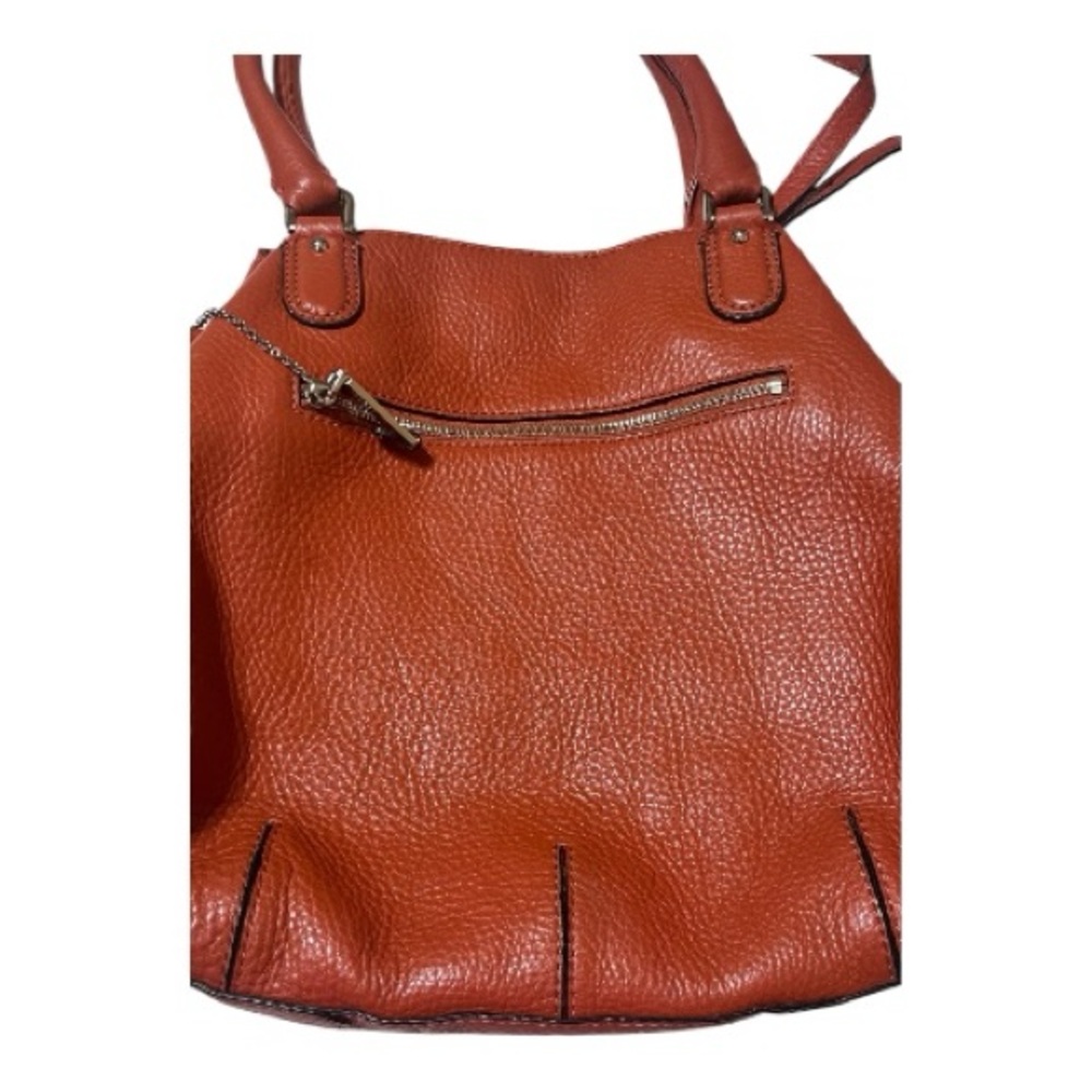 Cole Haan Large Burnt Orange Pebbled Leather Handbag Hobo Detachable Strap - Picture 9 of 12